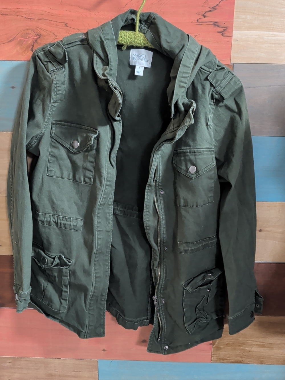 Market & Spruce Olive Utility Field Jacket